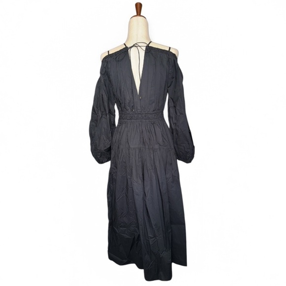 Ulla Johnson Tahlia Black Midi Dress Size 0 Pockets Side Zip - Picture 9 of 14